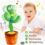 Rechargeable Cute Dancing Cactus Toy for Kids – Talking, Dancing, Shaking & Light-Up Fun