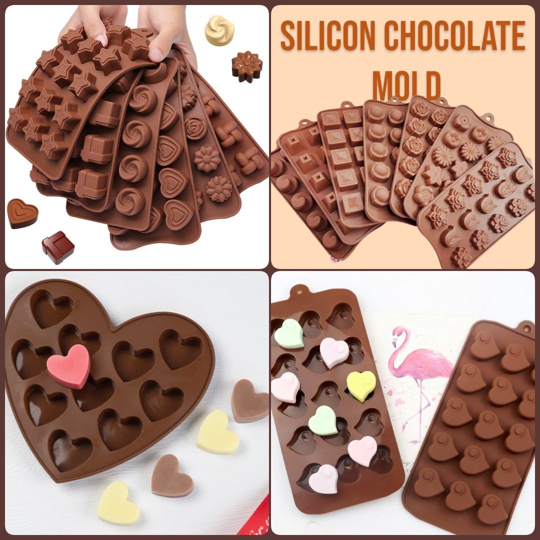 2025_12_27_2b6b5892a338802321216dda888534df Silicone Chocolate Mold Kit – Heart & Rectangle Shape Non-Stick Baking Tray - Image 1