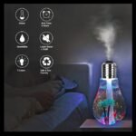 Bulb Shape USB Humidifier with 7 Color LED Night Light | Portable Air Moisturizer & Aroma Diffuser - Image 2