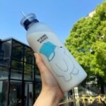We Bare Bears Panda Water Bottle 1000ml – Cartoon Straw Bottle with Dual Caps - Image 6