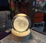 3D Crystal Ball Moon Night Light with LED Wooden Base | USB Powered Decorative Lamp - Image 5