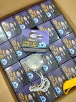 3D Crystal Ball Moon Night Light with LED Wooden Base | USB Powered Decorative Lamp - Image 3