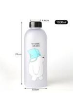 We Bare Bears Panda Water Bottle 1000ml – Cartoon Straw Bottle with Dual Caps - Image 3