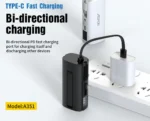 Aspor A351 Mini 5000mAh Power Bank with Built-in Lightning & Type-C Connectors - Image 4