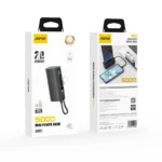 Aspor A351 Mini 5000mAh Power Bank with Built-in Lightning & Type-C Connectors