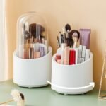 360° Rotating Makeup Brush & Cosmetic Organizer Storage Box