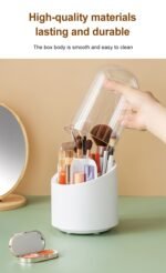 360° Rotating Makeup Brush & Cosmetic Organizer Storage Box - Image 5