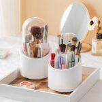 360° Rotating Makeup Brush & Cosmetic Organizer Storage Box - Image 2