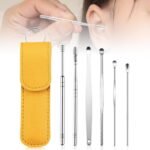 Professional Stainless Steel Ear Cleaning Kit with PU Leather Case